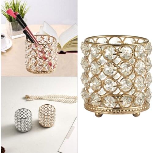Crystal Candle Holders Wedding Votive Tealight Storage Organziers for Pen Brush