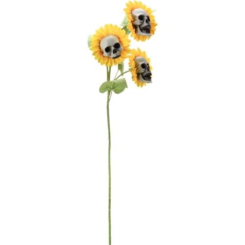 Artificial Sunflowers Skull Halloween Accessories Simulation Flower Hyundai Resin Single Branch And Head Garden Decorations