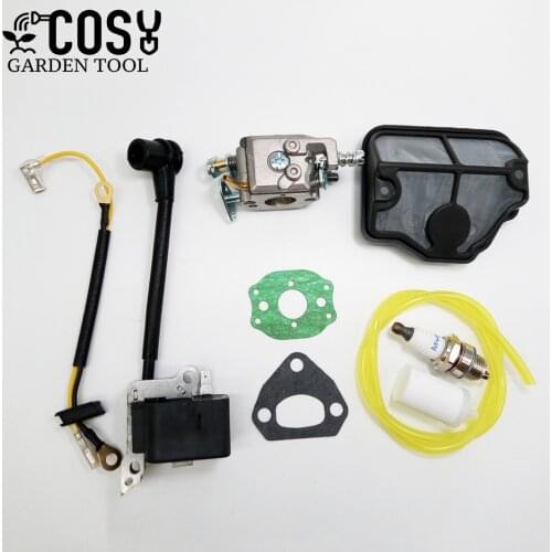Carburetor Spark Plug Air Filter Fuel Hose Kit For Husqvarna 142 141 137 136 36 41 Chainsaw Replacement Zama C1Q-W29E Spare Part
