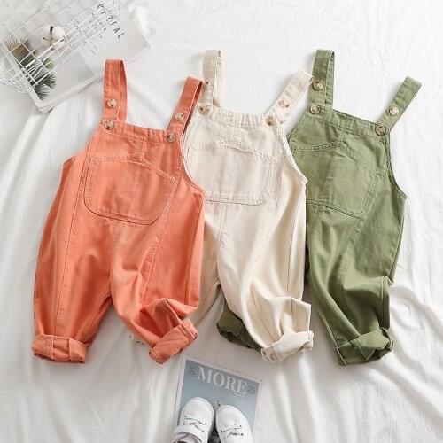 Toddler Girls Overalls 2020 Spring Autumn Fashion Jumpsuit for Girls 1 2 3 4 Years Baby Boys Pants Casual Pocket Kids Trousers