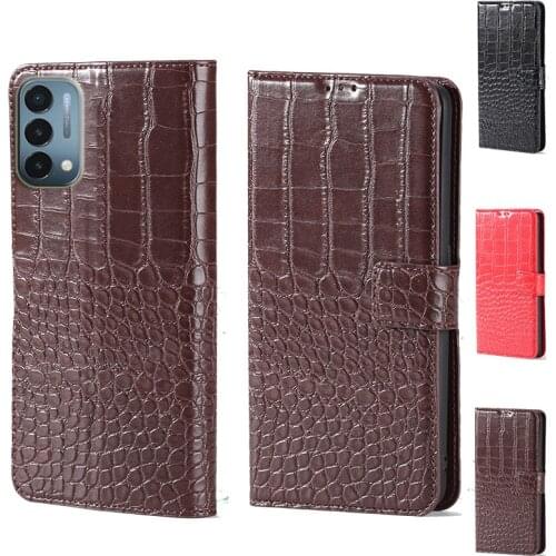 Luxury Crocodile design Flip Leather Wallet Phone Case For OnePlus Nord N200 5G Stand Function Phone cover card slot
