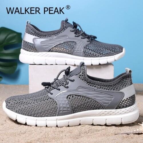 Summer Mesh Casual Shoes Mens Breathable Grey Tenis Shoes for Man Comfort Walking Male Footwear Fashion 2021 New Driving Shoes