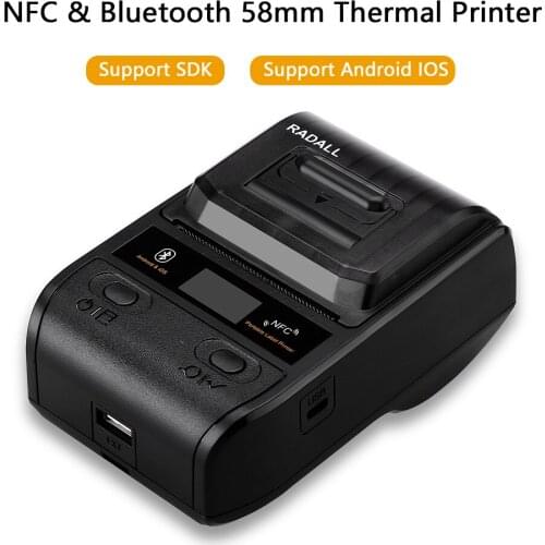 Mini Bluetooth Printer 58mm Wireless Thermal Printer Portable Receipt Machine USB Label Bill ESC POS IOS Android Label Printer