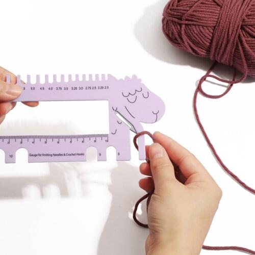 Multifunctional Sheep Shape Sewing Knitting Crochet Hook Needles Ruler Gauge Size Guide Measure Ruler DIY Craft Accessories