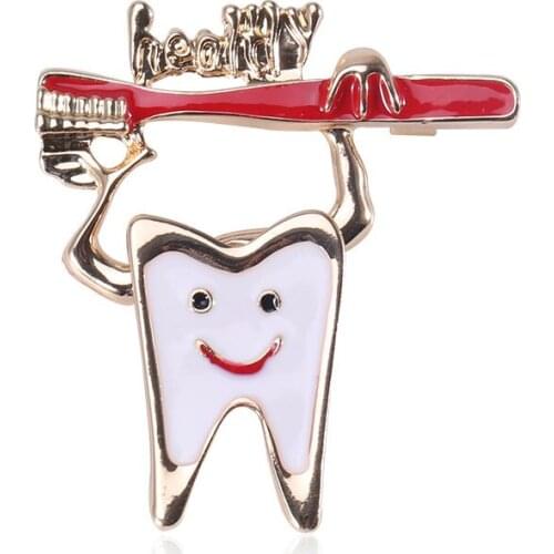 Fashion apparel accessories character environmental alloy lovely smiling teeth brooch drip a corsage pin
