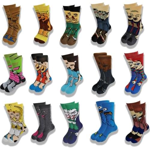 Cartoon and Animation fFashion Trend Men and Women Socks Autumn and Winter Street Style Middle Tube Skateboard Socks