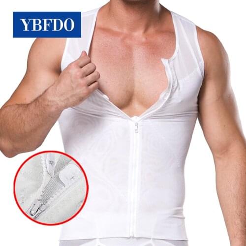 YBFDO Mens Abdomen Control Mesh Breathable Slim Waist Cincher Abdomen Vest Corset High-elastic Belly thin-Breasted Shapewear