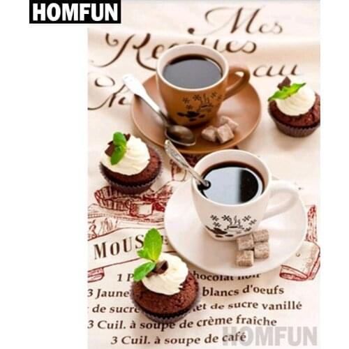 HOMFUN Full Square/Round Drill 5D DIY Diamond Painting "Coffee cup" Embroidery Cross Stitch 5D Home Decor Gift A02484