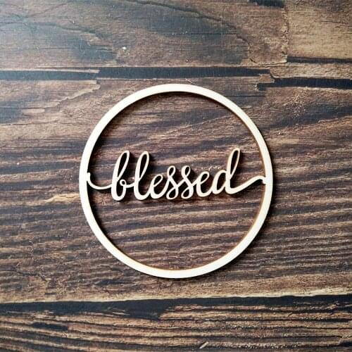 Blessed Word Sign With Round Circle Sign Cutout Name Sign Nursery Sign Wedding Floral Wall Decor