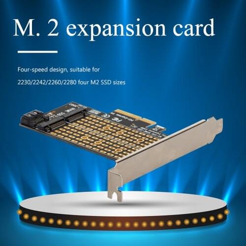 H1111Z Add On Cards PCIE to M2/M.2 Adapter SATA M.2 SSD PCIE Adapter NVME/M2 PCIE Adapter SSD M2 to SATA PCI-E Card M Key +B Key