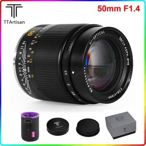 TTartisan 50mm F1.4 Full-Frame Manual Fixed Lens for Sony E-Mount Nikon Z-Mount A7RIV A7S3 A7M4 A9 Z6 Z6II Z7 Mirrorless Camera