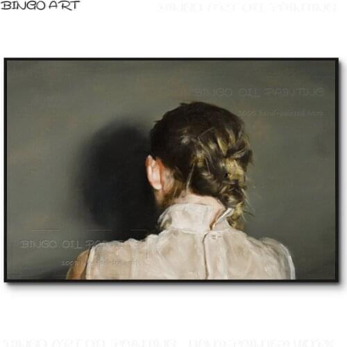Professional Artist Hand-painted Beauty Lady Head Oil Painting High Quality Hand-painted Wall Art Lady Back Figure Oil Painting