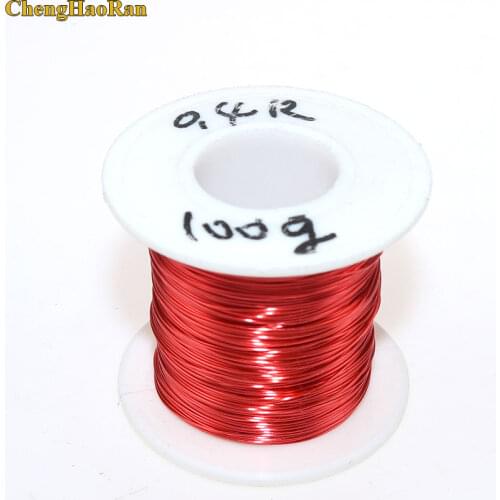 ChengHaoRan 0.4mm 100g/200g/500g/pcs Red Enameled copper wire Straight Welding magnet wire 0.4mm 100g
