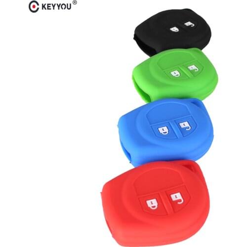 KEYYOU 2 Buttons Silicone Key Cover For SUZUKI SX4 SWIFT LIANA VITARA JIMNY ALTO IGNIS ESTEEM Remote Holder FOB Skin Cover