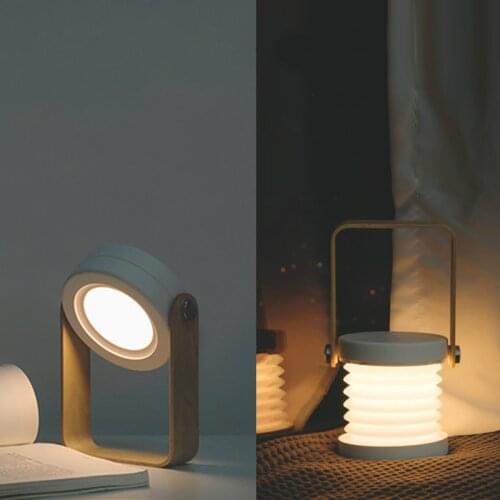 Foldable Touch Dimmable Reading LED Night Light Portable Lantern Lamp USB Rechargeable for Children Kids Gift Bedside Bedroom
