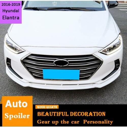 For Hyundai Elantra Body kit Spoiler 2016 2017 2018 2019 front Bumper Diffuser Bumpers Protector Rear Spoiler ABS rear lip 3pcs