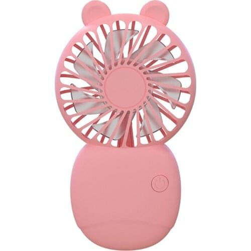 Stylish Personal Handheld Fan with Phone Holder Rack USB Rechargeable 3 Gear Wind Speed for Travel Park Subway Outdoor