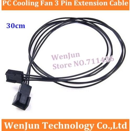 30cm PC Cooling Fan 3 Pin Female Convert to 3pin Male Connector Extension Cable form factoyr best price