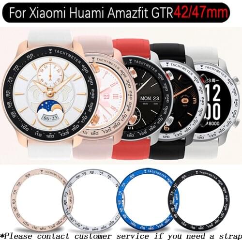 Stainless Steel Watch Bezel Ring For Huami Amazfit GTR 42 Outer Edge Dial Scale Speed Tachymeter For GTR 47 TPU Protective case