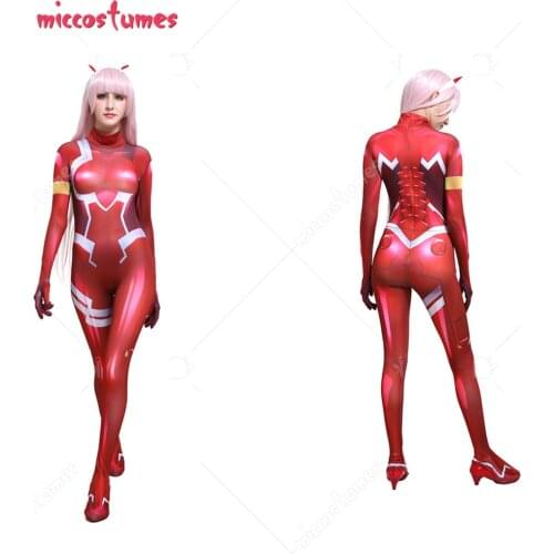 Zero Two Cosplay DARLING in the FRANXX Cosplay Code 002 Plugsuit Jumpsuit 3D Printed Zentai Cosplay Costume Woman Outfit