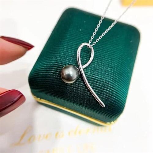 Factory Wholesale Real Solid S925 Sterling Silver Accessories DIY Jewelry Making Pearl Pendant For Women Charm Gift