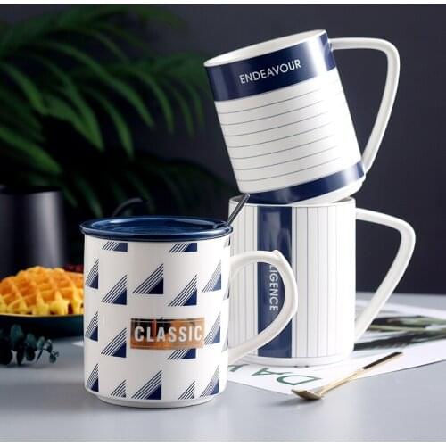 Gold Totems Mosaic Geometric astronaut Ceramic Coffee Mug Coffee Cup Gold Breakfast Milk Water Cup Couple Creative Gifts