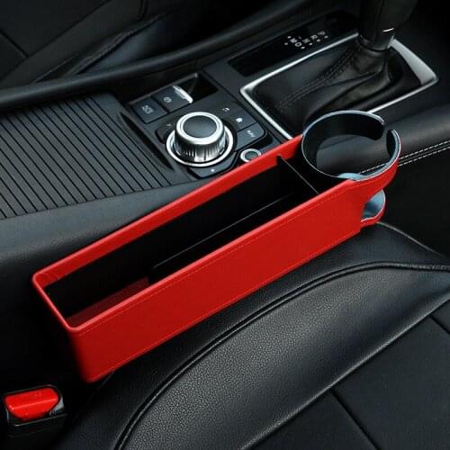 1 Piece Red Multi-function Car Seat Side Gap Filler Seat Crevice Slit Pockets Plastic Leak-Proof Storage Box Organizer