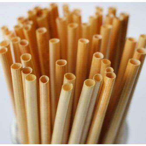 100pcs/pack Wheat Straw Disposable Straw Degradable Drinking Supplies