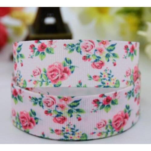 22mm 25mm 38mm 75mm Ruban satin Flowers Cartoon printed Grosgrain Ribbon Hair Accessories party decoration 10 Yards X-00282