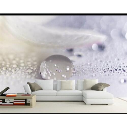Papel de parede Large Mural Water Drop 3d Wall Photo Murals Wallpaper for Sofa Background 3D Murals Wall paper 3d Wall Mural