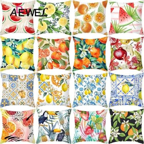 ADEWEL Funny Summer Small Fresh Fruit 3D Tie Dye Poduszka Dekoracyjna Pillow Almofadas Decorativas Para Sofá Almohadas Cama