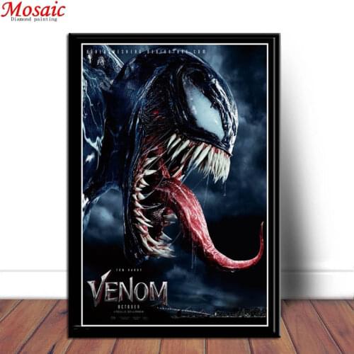 Diamond Embroidery horror Venom movies DIY Full Square round Drill Diamond Painting Diamond Mosaic Home Decoration