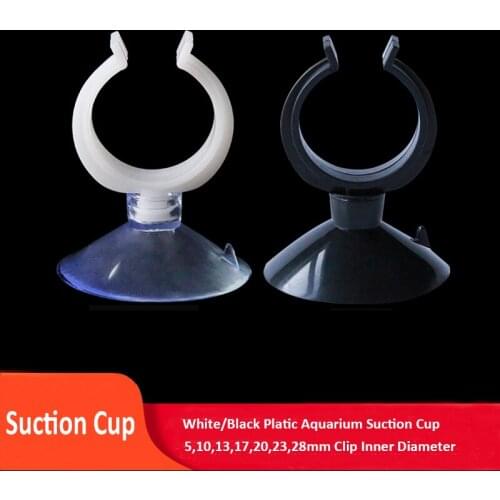 White/Black Aquarium Suction Cup Fish Tank Sucker Air Line Clip Pump Holder Hose Clamp 5,10,13,17,20,23,28mm Clip Inner Diameter