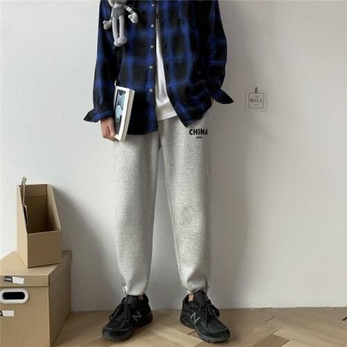 2019 autumn new Japanese loose trend casual sweatpants lovers wild letter printing pants