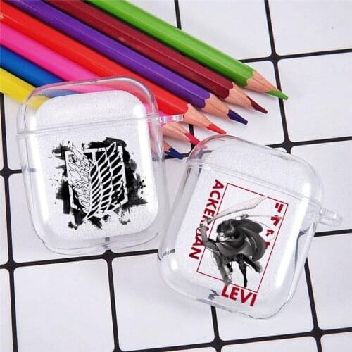Attack on Titan Anime Japanese earphone Case Transparent Soft for Airpods 2 Wireless Bluetooth Headphone Cover for Air Pods 1 2