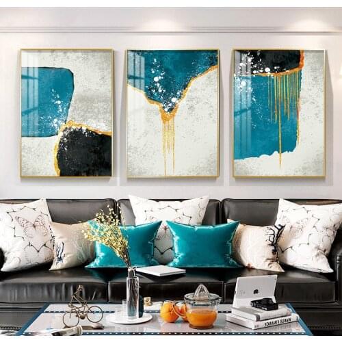 Spray Color Abstract Marble Texture Quicksand Gold Graffiti Canvas Painting Wall Frameless Picture Poster Living Room Decoration