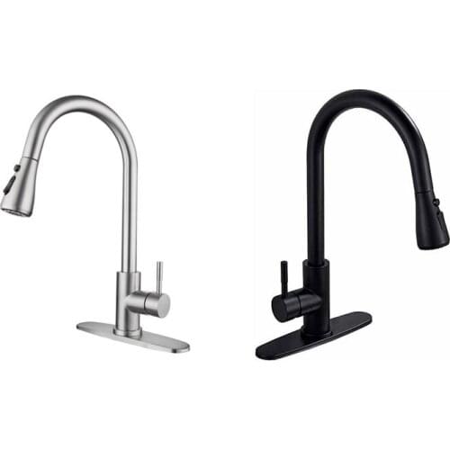 Home Kitchen Faucet with Sprayer Single Handle Pull Out Swivel Mixer Sink Tap