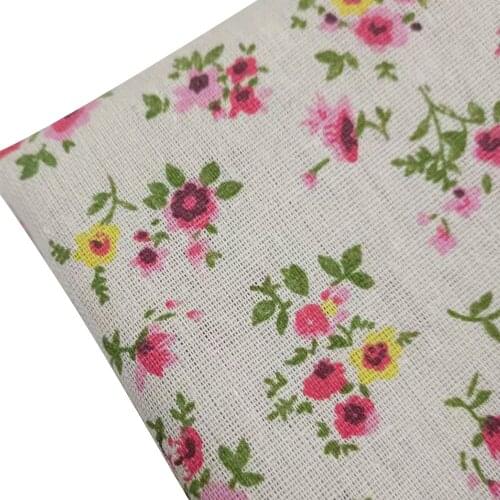 Cotton Linen Printed Fabric Cotton Linen Patchwork Fabric Floral Series Printed Canvas Material DIY Sewing Cloth For Textile