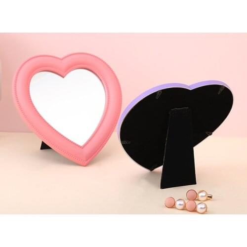 Web Celebrity Cosmetic Mirror Mini Heart Student Dormitory Girl Mirror Portable