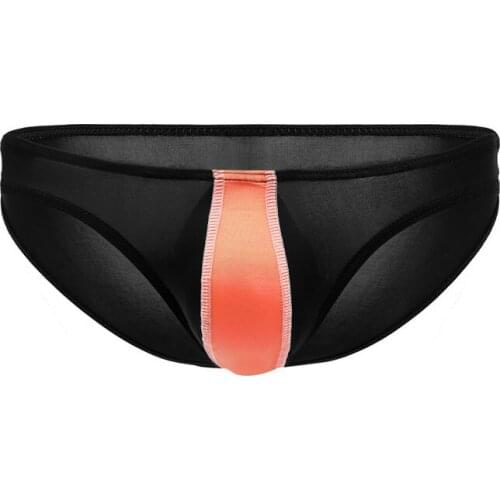 Mens Underwear Head U Convex Pocket Men Ultra Thin Transparent Ice Silk Mens Briefs Fork Low Waist Pants Sexy Bikini Shorts