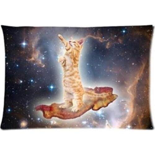 Funny Bacon Cat animal Custom Pillowcase Square Throw Decorative Pillows Pillowcase 16x16 /18x18 /20x20/20 X 30 Inch