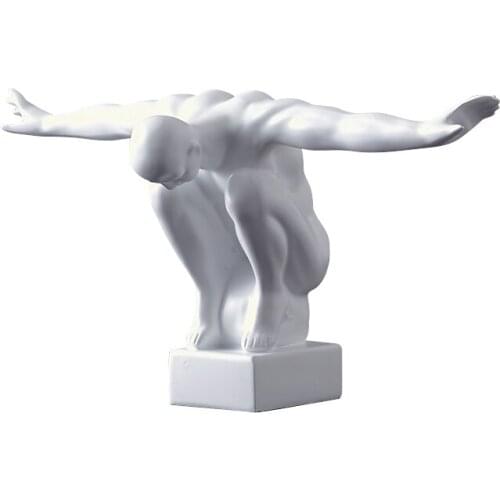 NORDIC BLACK AND WHITE DIVING CHARACTERS ABSTRACT ART FIGURINES HOME DECORATION RESIN CRAFTS FURNITURE DECORATIONS HANDICRAFTS