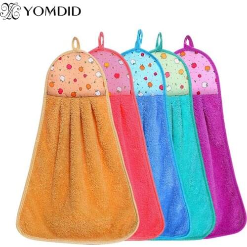 Hanging Bathroom Kitchen Towel Cleaning Cloth Microfiber Towel Super Soft Absorbent Cartoon Printed Hand towel Small Hand Towel