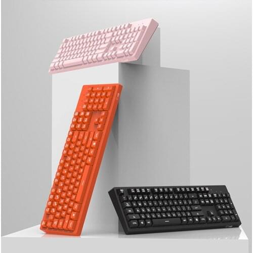 Wired USB 108keys waterproof with backlit tea axis feel keyboard girls office gaming keyboard for PC laptop