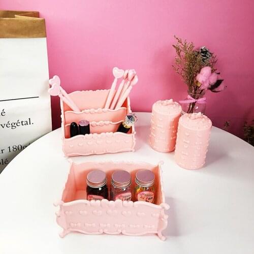 Candy Jewelry Box Cosmetic Storage Container Plastic Bowknot Desktop Debris Sorting Box Household Storage Collection Appliance