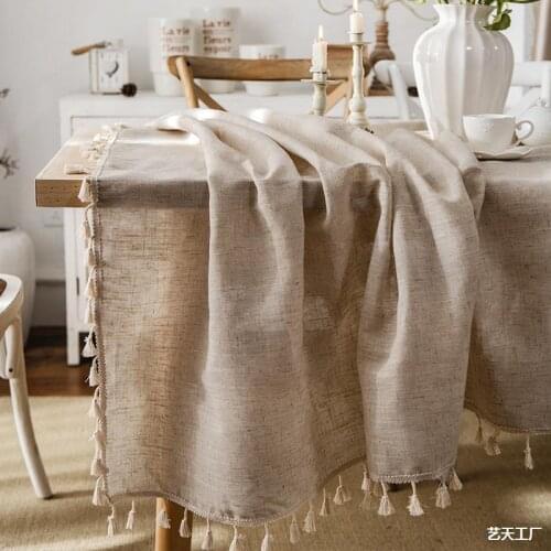 Cotton linen cloth tea table cover towel of art and art restore ancient ways tablecloth TV cabinet Nordic tassel table cloth hom