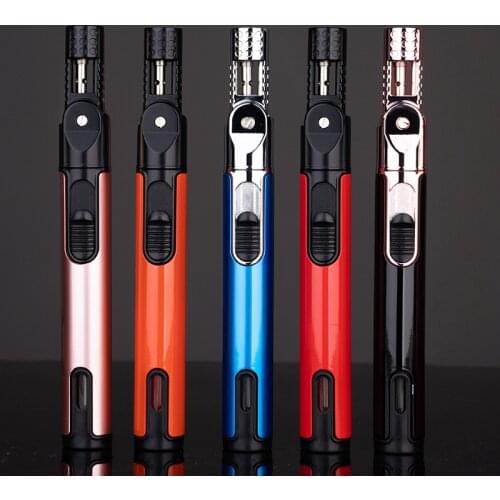 Foldable Direct Igniter Spray Gun Welding Torch Fixed Fire Windproof Inflatable Lighter Smoking Accessories Gadgets for Men