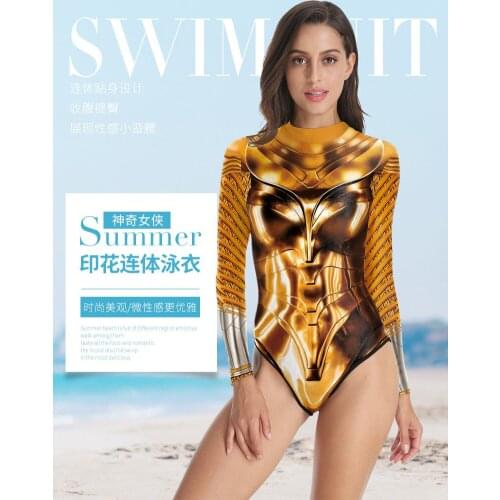 Womens One-piece Swimsuit 3D Digital Print Personality Street One-piece Swimsuit Role-playing Activity Womens Clothing