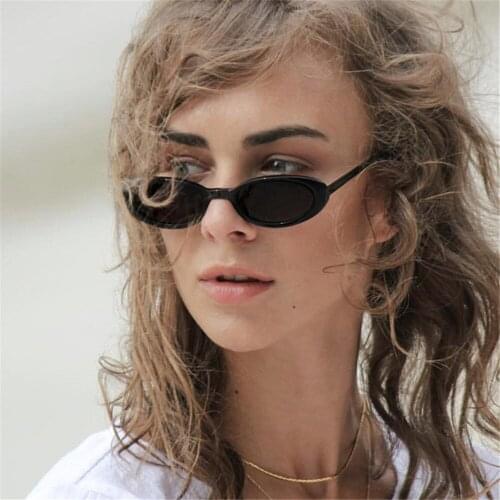 Women Small Oval Plastic Frame Sun Glasses Driving Shades Polarized Eyewear UV400 Gradient Sunglasses Retro For Outdoor Sport