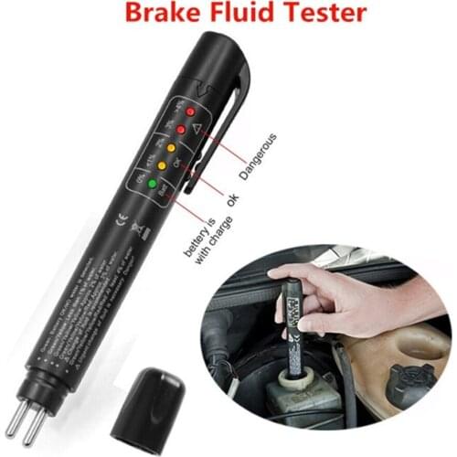 Auto Car Brake Fluid Tester Check Fluid Quality 5LED Indicator For DOT3/DOT4/DOT5.1 Car Diagnostics Testing Automotive Pen